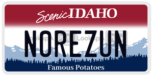 N0REZUN  license plate in ID