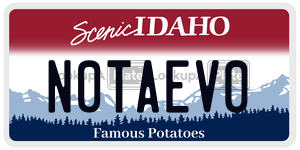 N0TAEV0  license plate in ID