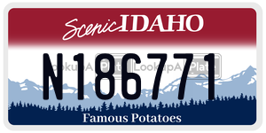 N186771  license plate in ID