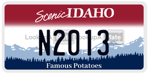 N2013  license plate in ID