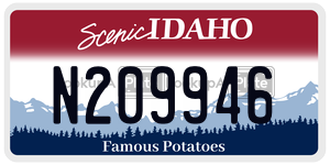 N209946 license plate in Idaho