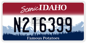 N216399  license plate in ID