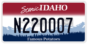 N220007  license plate in ID