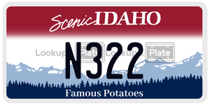 N322 license plate in Idaho