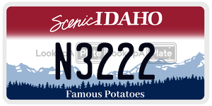 N3222  license plate in ID