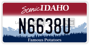 N6638U  license plate in ID