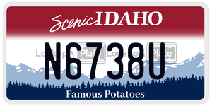 N6738U  license plate in ID