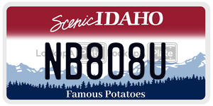 NB808U license plate in Idaho