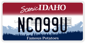 NC099U  license plate in ID