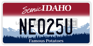NE025U  license plate in ID