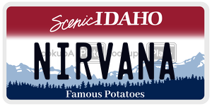 NIRVANA  license plate in ID