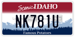 NK781U  license plate in ID