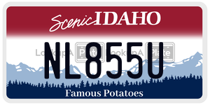NL855U  license plate in ID