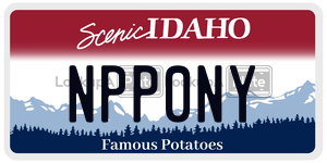 NPP0NY  license plate in ID