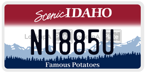NU885U  license plate in ID