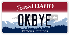 OKBYE  license plate in ID