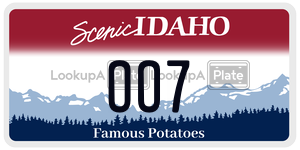 OO7  license plate in ID