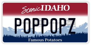 P0PP0PZ  license plate in ID
