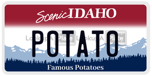 P0TAT0  license plate in ID