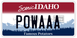 P0WAAA  license plate in ID
