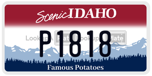 P1818  license plate in ID