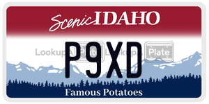 P9XD  license plate in ID