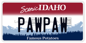 PAWPAW  license plate in ID