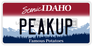 PEAKUP  license plate in ID