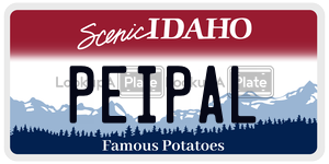 PEIPAL license plate in Idaho