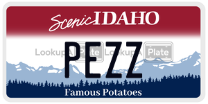 PEZZ  license plate in ID