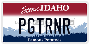 PGTRNR  license plate in ID
