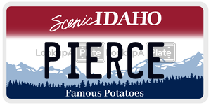 PIERCE  license plate in ID