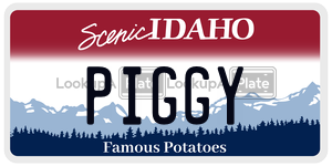 PIGGY  license plate in ID