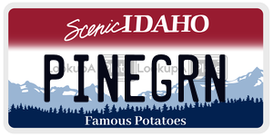 PINEGRN  license plate in ID