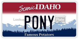 PONY  license plate in ID