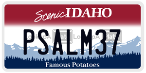 PSALM37  license plate in ID