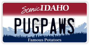 PUGPAWS  license plate in ID