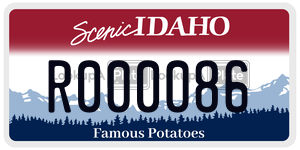 R000086  license plate in ID