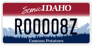 R00008Z  license plate in ID
