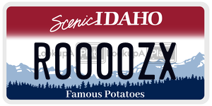 R0000ZX  license plate in ID
