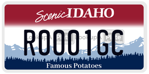 R0001GC  license plate in ID
