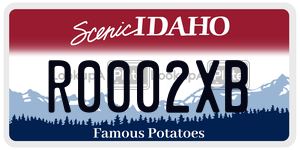 R0002XB  license plate in ID