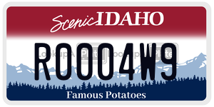 R0004W9  license plate in ID