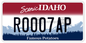 R0007AP  license plate in ID