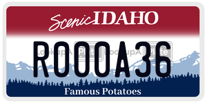 R000A36  license plate in ID