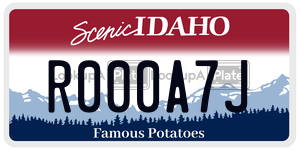 R000A7J  license plate in ID