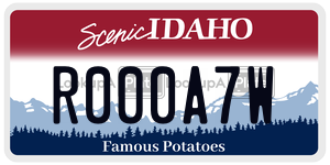 R000A7W  license plate in ID