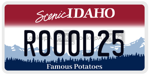 R000D25  license plate in ID
