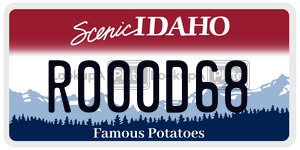 R000D68  license plate in ID