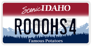 R000HS4  license plate in ID